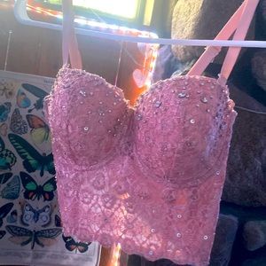 Pink Embellished Corset